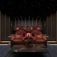 Asiento moderno de cuero de grano superior para cine en casa, silla de película, sofá reclinable motorizado para cine en casa