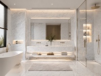 Dalles de marbre blanc Bianco Carrara d'Italie pour murs décoratifs, crédences, comptoirs, revêtements de sol, carreaux découpés sur mesure, dessus de vanité de salle de bain