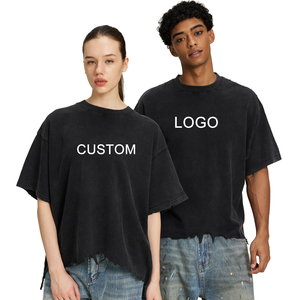 Camisetas Vintage con Efecto Desgastado, 100% Algodón, 240 g/m², Corte Holgado, Estilo Urbano, para Hombre - Product Image 1