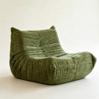 Canapé paresseux moderne nordique en chenille, fauteuil d'appoint vert rétro pour salon, chambre et balcon