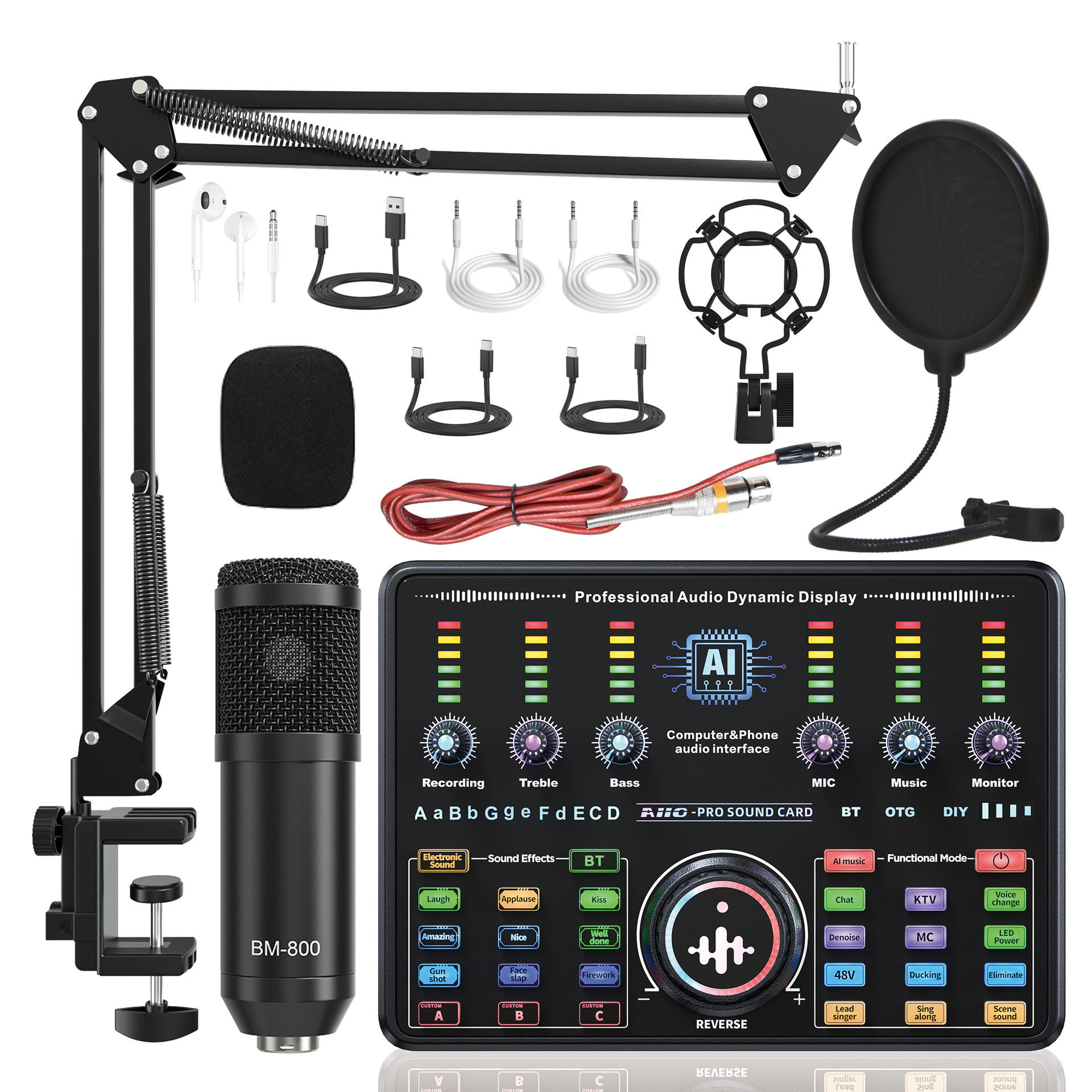 BM800(Black )+Ai10 sound card