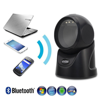 YHDAA Lector de Códigos QR Inalámbrico Bluetooth 3 en 1, Escáner de Códigos de Barras de Escritorio USB con Escaneo Automático Omnidireccional 2D
