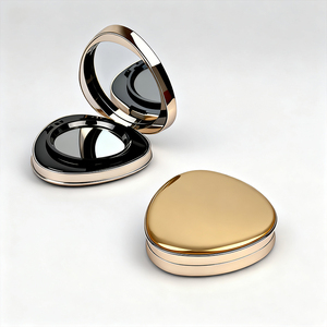 Scatola di polvere compatta all'ingrosso oro con specchio scatola di polvere compatta testurizzata di fascia alta - Product Image 3