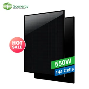 Scenergy Panel surya Cina Hitam 500W 550W tanaman tenaga surya hibrida