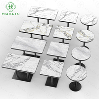 Table à manger en marbre de style moderne HUALIN pour restaurant, hôtel, bar, café - Mobilier de restaurant sur mesure