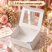 Boîtes d'emballage de luxe en carton rigide pliables de 20 cm avec fenêtre et fermeture magnétique pour bijoux et cils, personnalisables
