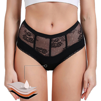 Nouveau taille haute femmes 4 couches étanche Culotte Menstruelle dentelle Sexy réutilisable période culotte pour les femmes