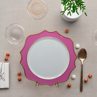 Assiette de Présentation Artisanale en Plastique PP Écologique Réutilisable de 13 Pouces pour Hôtels, Maisons et Mariages – Vente en Gros