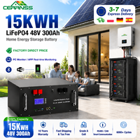 CERRNSS Promotion Batterie de Stockage d'Énergie Solaire LiFePO4 51.2V 48V 100AH 200AH 300AH avec plus de 6000 cycles de charge, capacités 5KWH 10KWH 15KWH