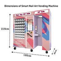 Machine distributrice d'imprimantes à ongles DIY avec écran LED en verre trempé, options de paiement multiples, expédition automatique – Idéale pour les entreprises de beauté