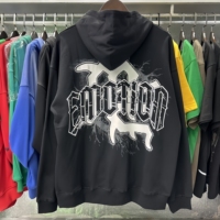 Superbe sweat à capuche décontracté et ample avec imprimé lettres mystérieuses tendance pour hommes et femmes