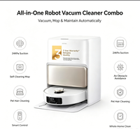 Robot Vacuum Mop Combo Mova P60 PRO Daya Hisap 24KPa, Pembersihan Otomatis, Penghindaran Rintangan AI, Pemetaan Cerdas LDS SLAM VSLAM