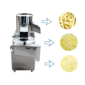 Electric Commercial Potato Processing Equipment Potato Washing And Peeling Cutting Machine