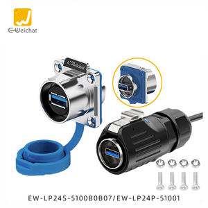 E-weichat LP24 USB 3.0 yüksek hızlı veri USB kablosu konektörü IP68 su geçirmez dairesel USB portu fiş konnektörü - Product Image 4
