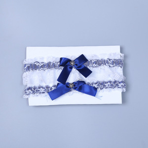 LUOXIN Joli Jarretière de Mariée Faite Main en Dentelle avec Nœud en Ruban pour <span class=keywords><strong>Mariage</strong></span> et Fête - Product Image 6