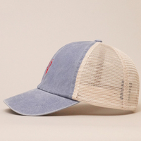 Topi Bisbol Trucker Bahan Jaring Distressed Washed GL Wholesale, Model Fashionable untuk Pria dan Wanita, Cocok untuk Aktivitas Luar Ruangan, Memancing, dan Olahraga
