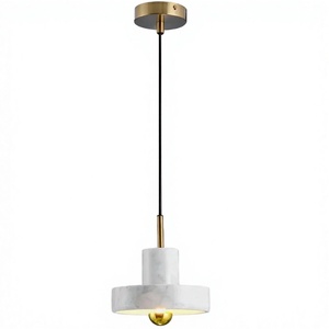 <b>Modern</b> Adjustable Height Pendant <b>Lights</b> with Wabi-sabi Marble Stone for Kitchen Island & Bedroom <b>Ceiling</b> - Product Image 3