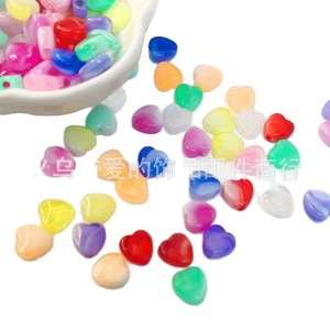 ลูกปัดอะคริลิครูปหัวใจ 9 มม. คละสี สำหรับทำสร้อยข้อมือ ยี่หวู โอริจิน FYSSYZ - Product Image 5