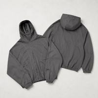 Hoodie Kustom Hangat dengan Ritsleting, Model Retro untuk Pria