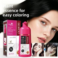 Krim Pewarna Rambut Ekstrak Tumbuhan Alami Organik Premium, Tahan Lama, Efek Cepat, Warna Hitam Permanen 500mL