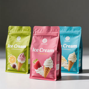 Emballage scellé en plastique aluminium de qualité alimentaire avec impression personnalisée collation emballée individuellement sac de crème glacée en mylar - Product Image 4