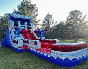 สไลเดอร์น้ำแบบเป่าลมสองเลน Star Spangled Splash สูง 40 ฟุต พร้อมสระว่ายน้ำ - Product Image 4