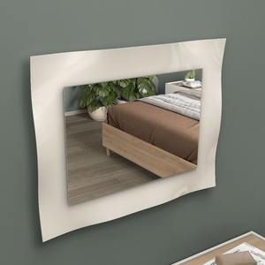 Espejo de Pared de Vidrio Moderno con Diseño Ondulado de 90x70cm en Dos Tonos - Product Image 1