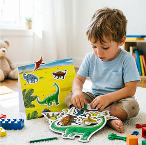 Puzzle di Carta e Gioco da Tavolo Magnetico, Mondo dei Dinosauri, Giocattoli Educativi per Bambini dai <span class=keywords><strong>3</strong></span> <span class=keywords><strong>Anni</strong></span> - Product Image 2