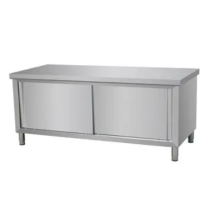 Kitchen Bench Cabinet/Food Prep Stainless Steel Work Table Cabinet Counter with Door