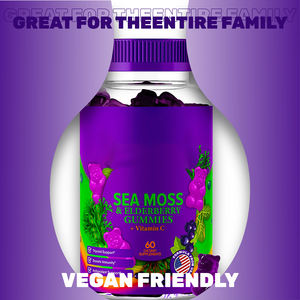 OEM rumput laut organik Elderberry permen Gummy suplemen vitamin Vegan alami untuk remaja dewasa dengan kemasan yang dapat disesuaikan - Product Image 2