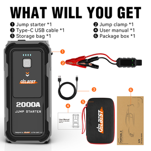 Professional 2000A Peak Car <strong>Battery</strong> <strong>Booster</strong> for Trucks Vans &amp; SUVs Extreme Weather Ready LED Light Function <strong>Use</strong> for Motorcycles - Product Image 6
