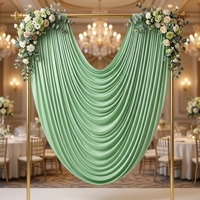 Décoration de toile de fond de mariage en rideau ondulé semi-circulaire de grande taille, en soie de lait, accessoire de mise en scène en polyester