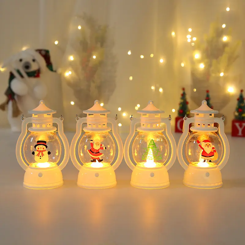 Luces LED de decoración navideña, lámpara de viento, Papá Noel, muñeco de nieve, luz Led para Feliz Navidad, luces, regalo, adorno de Navidad