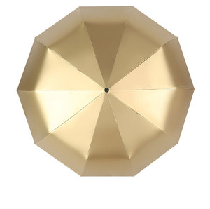 Parapluie <span class=keywords><strong>Anti</strong></span> <span class=keywords><strong>UV</strong></span> automatique à 3 plis, 1 pièce, produits uniques à vendre, cadeau chinois, personnalisé, or, avec impression de Logo - Product Image 2