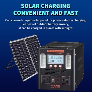 Portable 1000W Lithium Ion Station 1200W Générateur de panneau solaire rechargeable d'urgence LED Voitures de charge sans fil à onde sinusoïdale pure - Product Image 4