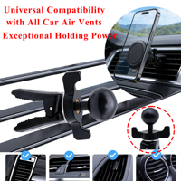 Support magnétique 3-en-1 pour téléphone de voiture, fixation à ventouse pour grille d'aération, bras télescopique rotatif à 360° pour tableau de bord et pare-brise