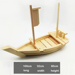 Vente chaude Restaurant Bateau En Bois Plateau De Service En Forme De Bateau À Sushi De Taille Personnalisée - Product Image 6