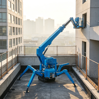 Mini-grue araignée de type chenillé de 5 tonnes avec stabilisateurs hydrauliques pour levage dans les espaces étroits