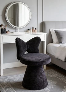 <span class=keywords><strong>Chaise</strong></span> <span class=keywords><strong>de</strong></span> coiffeuse pivotante personnalisée <span class=keywords><strong>de</strong></span> style crème moderne avec pieds en métal pour salon, chambre à coucher, mobilier <span class=keywords><strong>de</strong></span> maison - Product Image 3