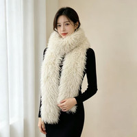 Écharpe longue en fausse fourrure de mouton de 180 cm, style mode, pour l'automne et l'hiver, châle chaud et polyvalent.