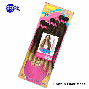 <span class=keywords><strong>Extensiones</strong></span> <span class=keywords><strong>de</strong></span> <span class=keywords><strong>Cabello</strong></span> Sintético BIO <span class=keywords><strong>Fibra</strong></span> Orgánica con Proteína, Estilo Ondulado Suelto <span class=keywords><strong>de</strong></span> 65CM-75CM para Peinado - Product Image 1