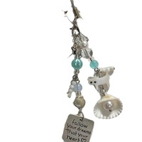 Nouveau design original, petit pendentif coquillage chat d'été, chaîne de téléphone portable, chaîne d'appareil photo, cadeau, ornement suspendu pour la maison, porte-clés