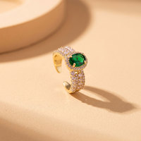 Vintage Offener Verstellbarer Ring für Damen, Kupfer Micro-Set Leichter Luxus Nischen-Design, Trendiger Eleganter Schmuck Großhandel