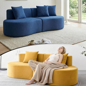 Sofá Modular Seccional para Sala de Estar, Diseño sin Respaldo con Borde Redondo, Espuma Viscoelástica Comprimida - Product Image 6