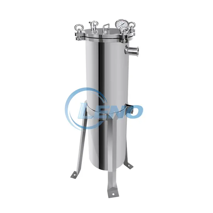 Sanitary water treatment milk beverage liquid filtration single multiple stainless steel bag filter housing
