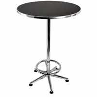 Moderner Runder Bartisch Cocktail-Hochtisch 60cm Durchmesser 104cm Höhe Chrom-Standfuß 5-Stern-Basis für Restaurant Bar Pub Hotel