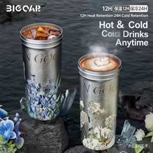 Nueva Taza de Agua <span class=keywords><strong>Van</strong></span> <span class=keywords><strong>Gogh</strong></span> de Titanio Puro, Regalo de Alta Gama para Mujer, Taza de Titanio Portátil con Aislamiento Interior y Exterior, Titanio Puro, Tamaño Grande - Product Image 2