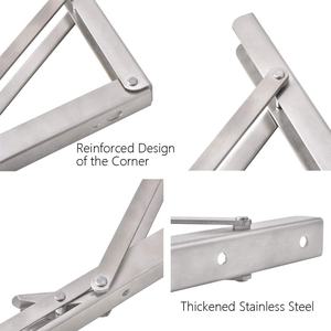 Support mural en acier inoxydable à Angle réglable, support de Table en bois, support mural en métal, support d'étagère pliable en L - Product Image 5