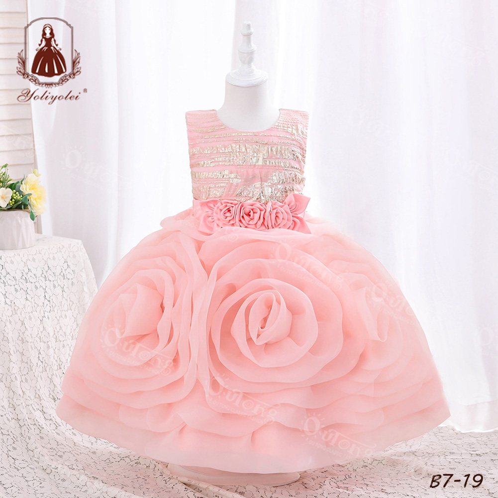 Flower Girl Dress Premium Oem Factory Outong Robe De Mariage Children Baby Girl Birthday Dresses