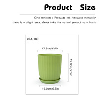 Pots de fleurs en plastique rayés avec drainage et soucoupe, pots décoratifs nordiques pour plantes d'intérieur